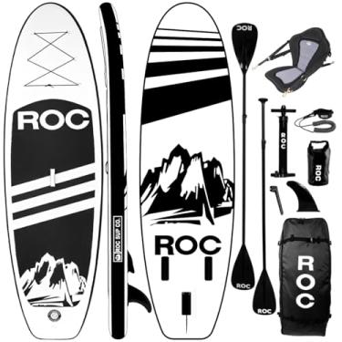 Imagem de Roc Tabuleiro inflável de Stand Up Paddle W Free Premium SUP acessórios e mochila, deck antiderrapante. Bônus bolsa impermeável, correia, remo e bomba de mão (Seagrass)