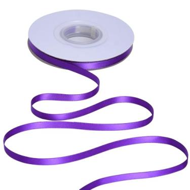 Imagem de YAMA Fita roxa de cetim dupla face, 1/10.2 cm fita roxa escura de 25 metros para embrulho de presente, laços de cabelo, decoração de festa de casamento