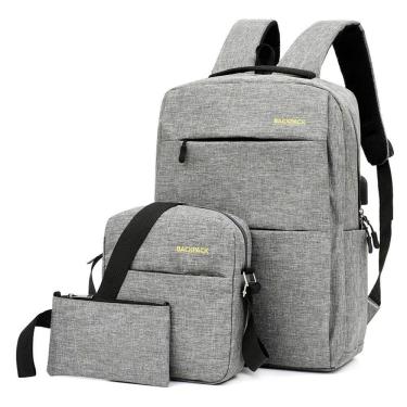 Imagem de Kit 3 Itens Mochila Bolsa Versátil Notebook ou Escritório