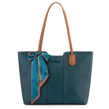 Imagem de Sacola Montana West Blue Vegan em couro para mulheres