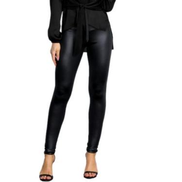 Imagem de Calça Legging Suplex Cirrê P M G GG Cintura Alta Brilho Molhado Femini