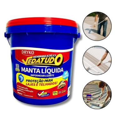 Imagem de Manta Líquida Impermeabilizante Acrílica 3,6kg Laje Telha Telhado Tint