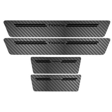 Imagem de Kit Soleira Protetora Porta Premium Black Carbono - Tiggo 2 - Jhow Ade