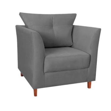 Imagem de Poltrona Isis para Consultório Suede Cinza - Vallisa Decor