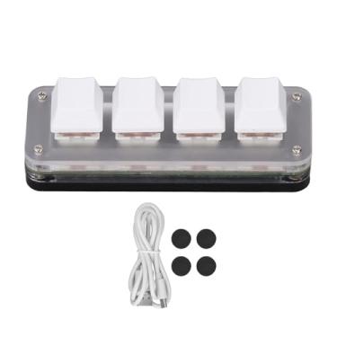 Imagem de Teclado Mecânico de 4 Teclas, Iluminação RGB, Layout Compacto, Funções Personalizáveis, Software de Programação, Durável para Teclado de Jogos Controlador Industrial Com RGB 5V 1A