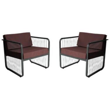 Imagem de Conjunto 2 Poltronas para Área Externa Santiago em Alumínio e Fibra Si