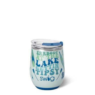 Imagem de Swig Life Copo de vinho de 340 g com tampa, aço inoxidável, lavável na lava-louças, portátil, copo de vinho com isolamento triplo (Errbody Lake)