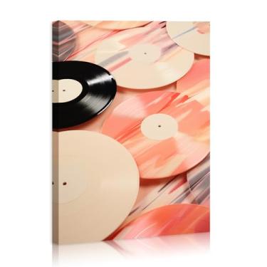 Imagem de DEORAIO Tela de arte de parede de discos de vinil Retrô Imagens de Música Decoração Vintage para Sala de Estar Quarto Decorações de Casa Emoldurado Pronto para Pendurar 30 x 40 cm