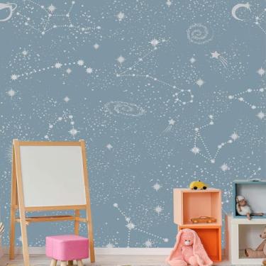 Imagem de Papel de Parede Quarto Infantil Espaço e Constelação 6m²