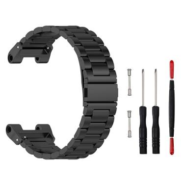 Imagem de Pulseira de relógio de aço inoxidável compatível com Casio SGW-100/200, pulseira de metal para GW-3000B/3500B (largura de 20 mm) (preto)