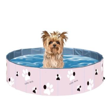 Imagem de Piscina Para Cachorro Pets Dobrável 60 Cm X 20 Cm Rosa Vg+