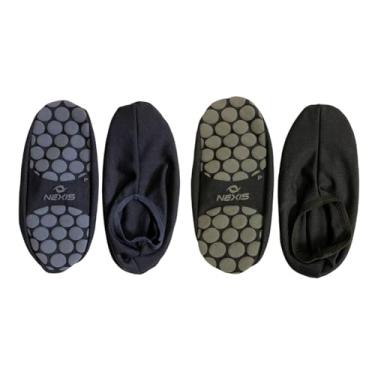 Imagem de Kit 2 Meia Sapatilha Hidroginástica Antiderrapante Hidro e Piscina (1 Azul Marinho / 1 Preto, P)