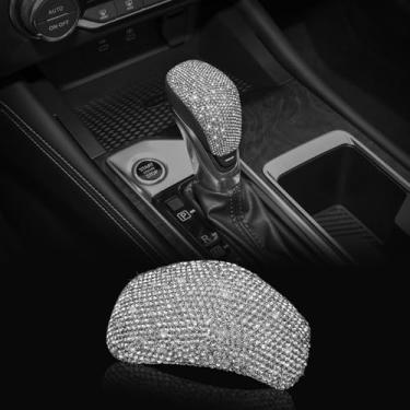 Imagem de CONGCONG Capa de alavanca de câmbio de marchas acessórios interiores de carro capa de botão de mudança de marchas de cristal compatível com Nissan Sentra Altima Kicks 2019 2020 2021 2022 2023.