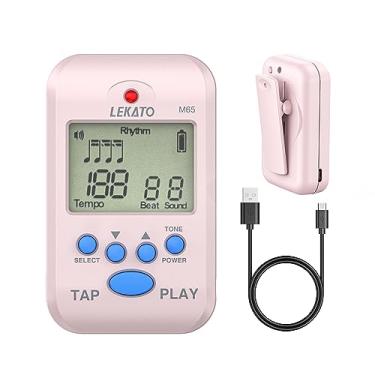 Imagem de LEKATO Metrônomo Digital, Mini Voz Humana Eletrônica Com Lcd Recarregável, 10 Sons De Batida, Volume Ajustável, Clipe, Portátil M65 Para Piano, Violão, Flauta, Violino, Bateria (Rosa)