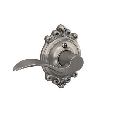 Imagem de SCHLAGE Alavanca de destaque com acabamento Brookshire trava que não gira em níquel acetinado - canhoto - F170 ACC 619 BRK LH