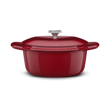 Imagem de Panela de Ferro Fundido Esmaltado Caçarola Electrolux Expert 24cm Vermelha