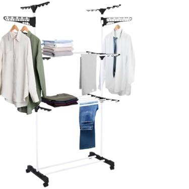 Imagem de Varal De Chão Roupa Calcinha Grade 3 Andares Dobrável Portátil