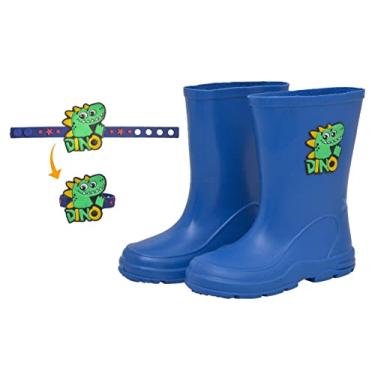 Imagem de Botinha Galocha Preta Infantil Vários Desenhos Confortável e Resistente. uma pulseirinha emborrachada. (25/26)