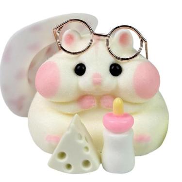 Imagem de Brinquedo de hamster Squishy feito à mão Taba Realistic Silicone White