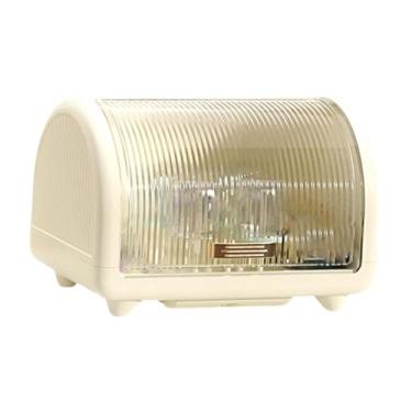 Imagem de WeiLaiKeQi Escorredor de pratos para balcão de cozinha, organizador de utensílios com tampa, estojo de armazenamento com drenagem rápida, escorredor de pratos