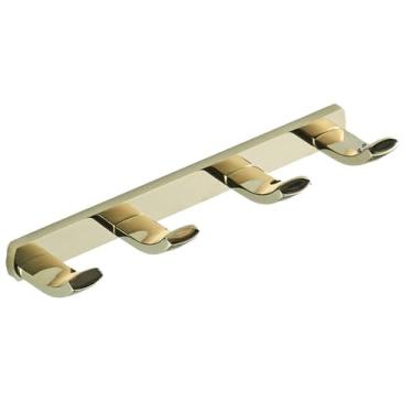 Imagem de Conjunto de banheiro em latão dourado - Toalheiro, porta-papel higiênico, saboneteira - Ferragens, ganchos para casacos