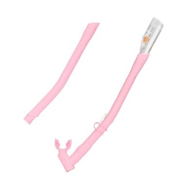 Imagem de YIJU Snorkel seco para mergulho, tubo respiratório estendido, snorkel para treinamento de natação, comprimento ajustável para esportes aquáticos de verão, Rosa
