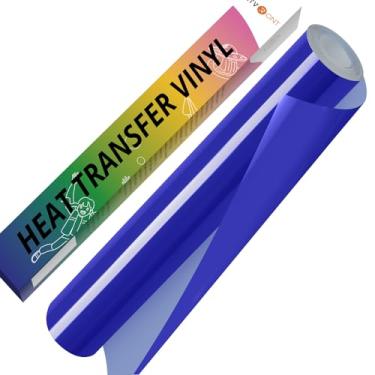 Imagem de HTVRONT Rolo De Vinil Htv Azul Royal - 30 Cm X 3 M Para Passar A Ferro Cricut E Silhouette Cameo, Rolos Transferência Térmica Camisetas, Design Erva Daninha Fácil Cortar