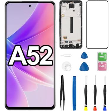 Imagem de Substituição de tela para Samsung Galaxy A52 A526U 5G com moldura SM-A525F Display LCD Touch Digitalizador Montagem Completa Kits de Reparo 16.5 cm