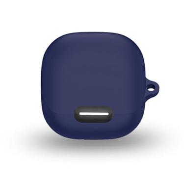 Imagem de smaate Capa De Silicone Compatível Com Fones Ouvido Sem Fio Soundcore By Anker Liberty 4 Nc, Mosquetão Protetor, Orifício Para Carregamento, Azul