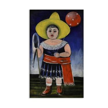 Imagem de Niko Pirosmani Canvas Art Girl with a Baloon Print on Canvas Famous Paintings Reproduções abstratas primitivismo arte de parede para sala de estar 135x80 cm (134.6x78.7 cm) sem moldura