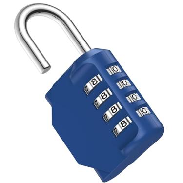 Imagem de Puroma Fechadura de combinação de 4 dígitos à prova d'água cadeado seguro ao ar livre para armários de academia, caixas de ferramentas, portões, cercas, armazenamento, armários esportivos, armários