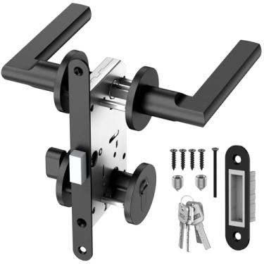 Imagem de Fechadura magnética automática de bloqueio silencioso design anticolisão alça de liga de zinco corpo de liga de alumínio adequado para portas espessas de 35-50 mm fechadura especial para portas