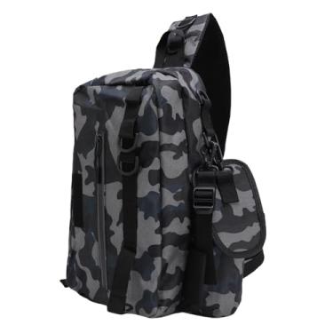 Imagem de SPYMINNPOO Saco de Esteira de Pesca, Mochila Leve de Ombro único Com Suporte de Haste, Ideal para Pesca, Caminhadas, Camping e Aventuras Ao Ar Livre (Cinza)