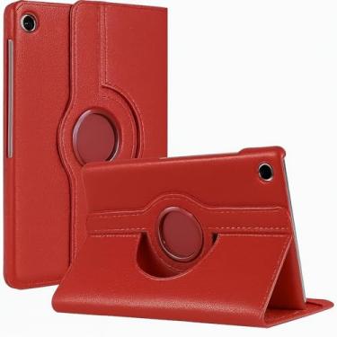 Imagem de Capa Couro Giratória Executiva Compatível com Tablet Galaxy Tab A9 Plus X210 X215 (Vermelho)