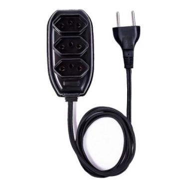 Imagem de Extensão Elétrica Extensão de Energia 3 Tomadas Compacta Bivolt 2, 3, 