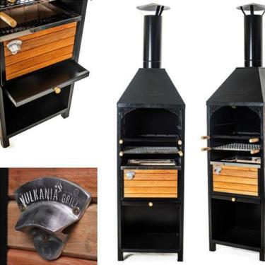 Imagem de Churrasqueira de Parede Pré Moldada Moderna com Grelha Inox Abridor de