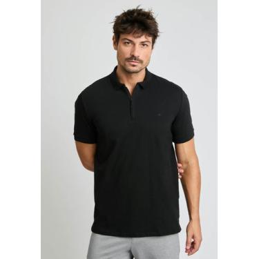 Imagem de Polo Docthos Slim Manga Curta Malha com Zíper, 003 preto, GG