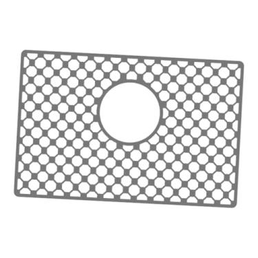 Imagem de Fenteer Tapete de silicone para pia de cozinha, protetor de pia fácil de limpar para fundo de porcelana de aço inoxidável 45 x 29 cm antiderrapante, Cinza