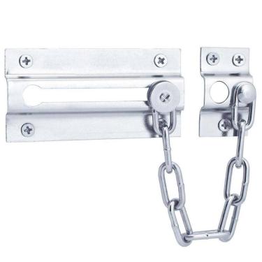 Imagem de Fecho Pega Ladrão Aço Com Corrente 88Mm X 25Mm Para Portas