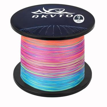 Imagem de AKVTO Linha de pesca trançada, 9 fios, 300 metros, alta sensibilidade, resistente à abrasão (colorido, 0,40 mm/36,3 kg)