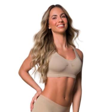 Imagem de Sutiã Feminino Modelo Top Sem Bojo Sem Aro Selene, M, Chocolate