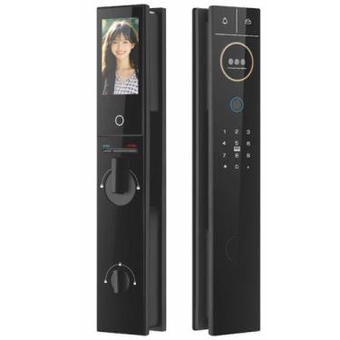 Imagem de Fechadura Eletronica Digital Wifi Biometria Reconhecimento Facial Cart