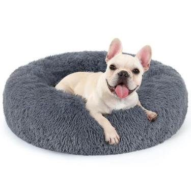 Imagem de Dog Bed Rabbitgoo Fluffy Donut lavável 60x60x14,5 cm cinza escuro