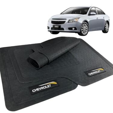 Imagem de Jogo de Tapete Borracha Automotivo Com Logo 5 Peças Bordado Compatível com Chev Gm Cruze 2012 2013 2014 2015