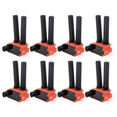 Imagem de ENA Direct Ignition Coil Pack de 8 compatível com 2005-2019 5.7L 6.1L 6.4L V8 Dodge Challenger Charger Durango Magnum Ram 1500 2500 3500 Jeep Commander Grand Cherokee Chrysler 300 AspenENA vermelho ENAIC1355J