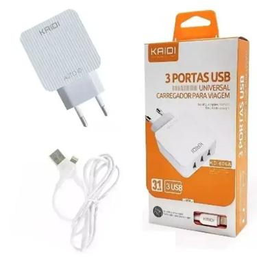 Imagem de Carregador KAIDI 3 Portas USB para Smartphone KD-606A 3.1A