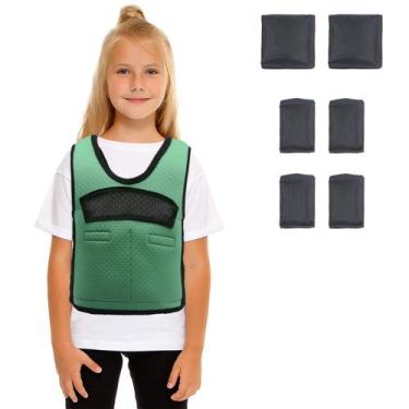 Imagem de Colete de compressão oboist para crianças verde com 6 pesos removíveis