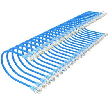 Imagem de Cabos de conexão Xcftaud Cat 6 0,15 m (pacote com 24) 10 Gbps 550 Mhz 