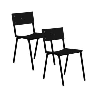 Imagem de Cadeira ISO Empilhavel Com 2 Unidades - Lamar Design, Preto