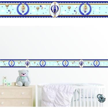 Imagem de Adesivo de PArede Faixa Decorativa Urso Príncipe Balão - Colakoala Ade